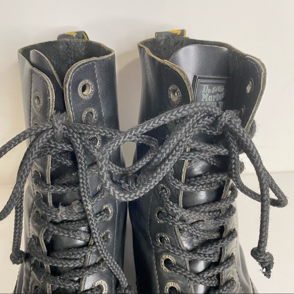 Dr Martens 10966 Steel Toe Cap Combat Boots Black Leather 10 Eye Lace Up Punk 11 - Picture 7 of 16